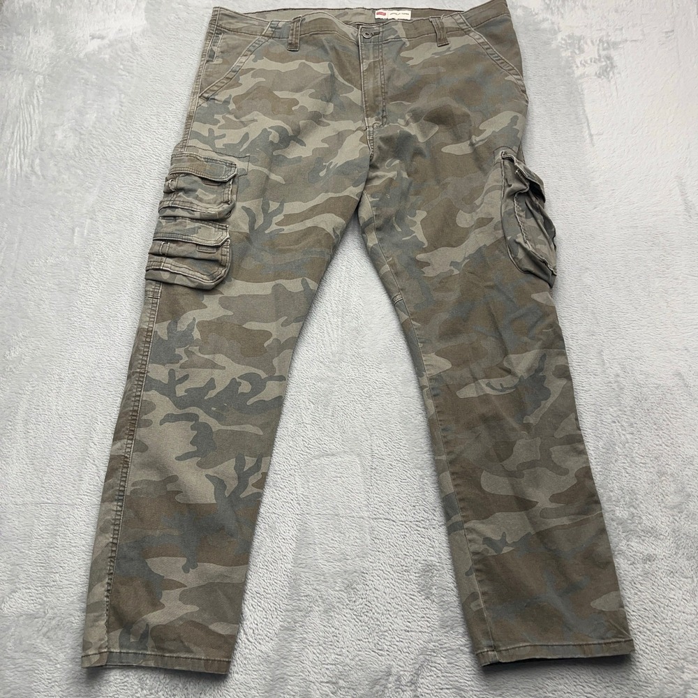 Wrangler Camo Cargo Pants Men's 40x30 Relaxed Fit Military Style